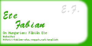 ete fabian business card
