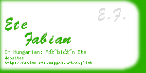 ete fabian business card